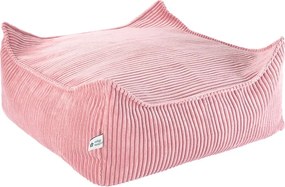 Pouf a sacco per bambini rosa con rivestimento in velluto a coste Square – Wigiwama
