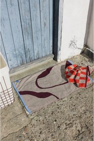 Tappetino per il bagno burgundy/greige in cotone organico per la doccia 50x80 cm Nova Arte – Mette Ditmer Denmark