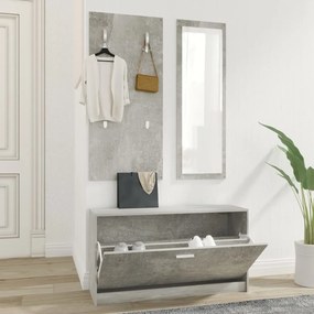 Set Scarpiere 3 İn 1 Grigio Cemento İn Legno Multistrato /