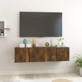 Mobili porta tv pensili 2 pz rovere fumo 60x30x30 cm