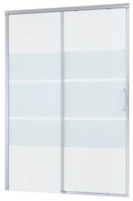 Porta doccia scorrevole Remix, L 136.5-140.5 cm x H 195 cm x SP 8 mm, profilo cromo, vetro smerigliato