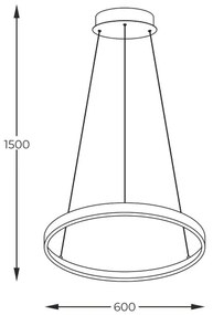Zuma Line 2023201-BK60 - Lampadario LED a sospensione con filo BRENO LED/28W/230V 3000/4000/6000K