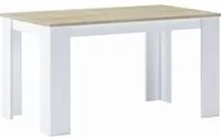 Tavolo 6 posti da pranzo e soggiorno 138x80x75cm colore Rovere chiaro e bianco