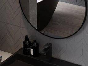 Mexen Loft specchio da bagno rotondo 70 cm, cornice nera - 9850-070-070-000-70