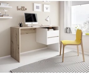 Scrivania con cassetti MARLO rovere artisan/bianco