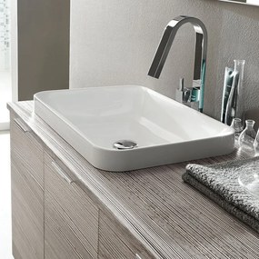 Lavabo da appoggio aino rettangolare in ceramica L 55 x P 37 x H 4.5 cm bianco