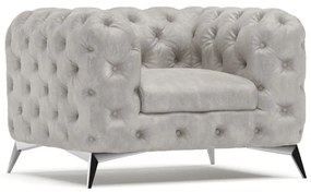 Poltrona grigio chiaro con rivestimento in velluto Chelsea – Ropez