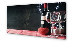 Quadro su tela Cuore di bicchiere di vino lampada 100x50 cm
