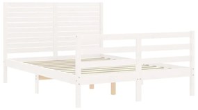 Giroletto con testiera bianco 4ft small double legno massello