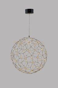Lampada a sospensione singola lucciola,  cromato nero led 3000k 36w...