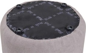 Pouf Tondo Dante D 40 cm in Tessuto Antimacchia Grigio