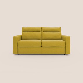 Cupido Divano letto materasso H18 cm e schienale alto in tessuto impermeabile simil cotone T13 giallo