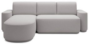 Divano angolare grigio chiaro allungabile/con contenitore (con penisola a sinistra/con chaise lounge) e rivestimento in ciniglia Aurumm – ELTAP