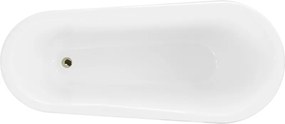 Mexen Retro vasca da bagno freestanding 170 x 75 cm, bianca, gambe dorate - 53251707500-50