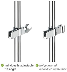 Supporto per soffione doccia in acciaio inox in argento lucido - Wenko