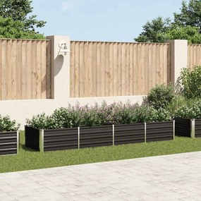 Letto Rialzato Giardino Antracite 320x80x45 Cm Acciaio Zincato /