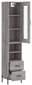Credenza grigio sonoma 34,5x34x180 cm in legno multistrato