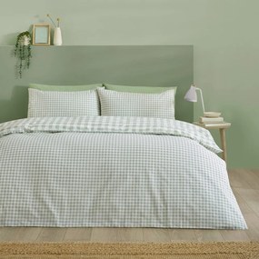 Set copripiumino e federa verde per letto matrimoniale 3 pezzi 200x200 cm Bamford Gingham Check – Catherine Lansfield