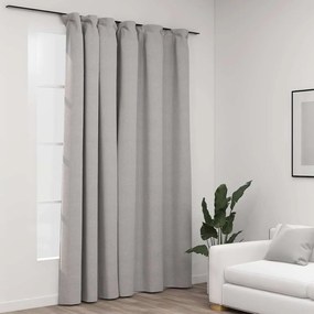 Tenda Oscurante Effetto Lino Con Ganci Grigie 290x245 Cm /