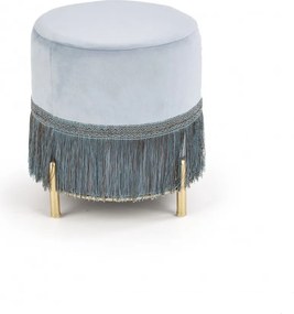 Sgabello imbottito in velluto Cosby blu chiaro