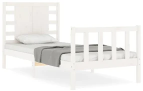 Giroletto con testiera bianco small single legno massello