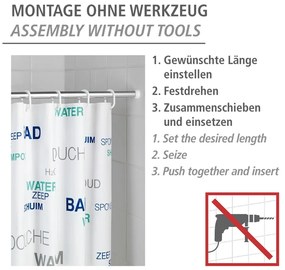 Asta per tenda da doccia color argento lucido 110 - 185 cm – Wenko