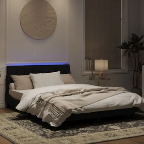 Giroletto con luci led nero 140x200 cm in velluto
