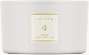 Candela profumata a 3 stoppini fatta a mano Violet & Honeysuckle (pesca, caprifoglio, muschio)