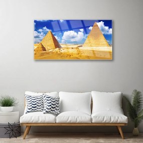 Quadro in vetro acrilico Paesaggio delle piramidi del deserto 100x50 cm