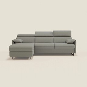 Violetta Divano Letto Angolare con Penisola contenitore, Poggiatesta e Materasso Alto H18 in tessuto impermeabile T13