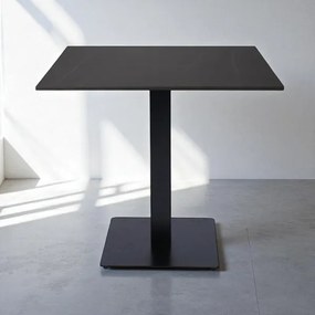 Tavolo bar pub ristorante quadrato 80x80 cm Top per esterno effetto marmo Nero H 75