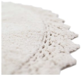 Tappeto in cotone bianco panna fatto a mano, ø 110 cm Perla - Nattiot