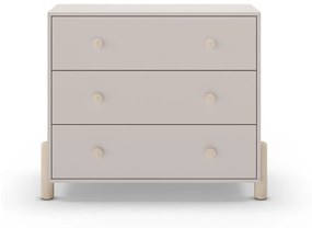 Cassettiera bassa per bambini in legno di pino color crema 90x80 cm Enola - Marckeric