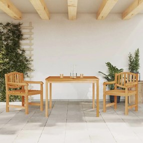 Set Da Pranzo Per Giardino 3 Pz İn Legno Massello Di Teak /