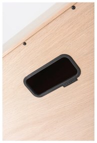 Tavolo TV in legno di quercia di colore nero-naturale 200x48 cm Fina - Gazzda