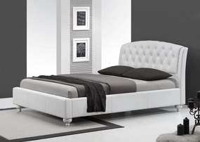 Letto Sofia imbottito in ecopelle bianco - 160x200 cm
