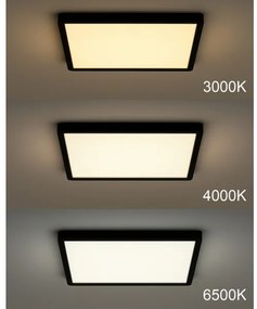 Plafoniera LED/32W/230V 3000/4000/6500K 40x40 cm nero