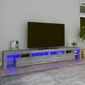 Mobile porta tv con luci led grigio sonoma 260x36,5x40 cm