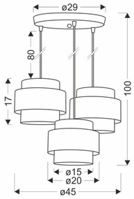 Lampadario a sospensione con filo TWIN 3xE27/40W/230V marrone/nero