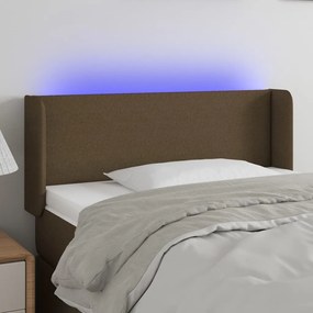 Testiera A Led Marrone Scuro 93x16x78/88 Cm İn Tessuto /