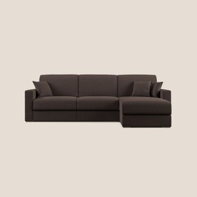 Best Divano letto angolare con penisola in tessuto smacchiabile QuickClean T08 marrone