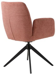 Sedia da pranzo rosa in imbottito con braccioli Roxana – Unique Furniture