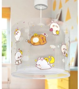 Dalber 41762E - Lampadario per cameretta KAWAII FRIENDS 1xE27/15W/230V grigio