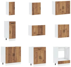 Armadio da cucina  ""kalmar"" con doppi lavelli in legno vecchio