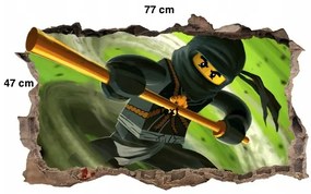 Adesivo decorativo perfetto per bambini NINJA GO 120 x 74 cm