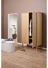 Armadio effetto rovere in colore naturale 100x200x55 cm Langley - Actona