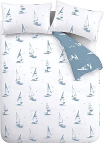 Set copripiumino e federa blu per letto singolo 135x200 cm Salcombe Boats – Catherine Lansfield