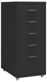 Schedario Mobile Nero 28x41x69 Cm İn Metallo /