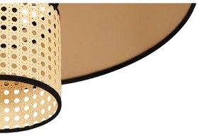 Duolla - Lampadario a sospensione con filo TOKYO RATTAN 1xE27/15W/230V diametro 50 cm oro/rattan