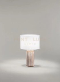 Lampada da tavolo  marrone + bianco rigato paralume bianco  tribale...
